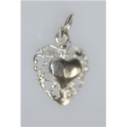 HEART CHARM PENDANT .925 STERLING SILVER