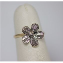 14K GOLD PLATED AND BRASS FLOWER RING FOR KIDS