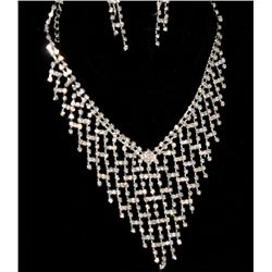 CZ FASHION JEWELRY NECKLACE AND EARRING SET