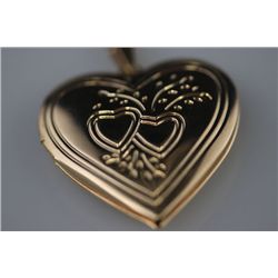 HEART SHAPE PICTURE PENDANT 14K GOLD PLATED (SMALL)