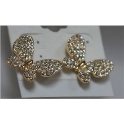 CZ BUTTERFLY SHAPED FASHION JEWELRY EARRING