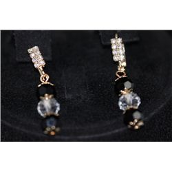 CZ 14K GOLD PLATED DANGLE EARRING