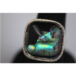 FASHION JEWELRY BRASS RING; SEMI-PRECIOUS STONE