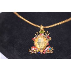 FANCY FASHION BRASS FROG NECKLACE