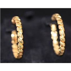 GOLD PLATED TWISTED HOOP EARRING