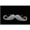 Image 1 : NOVELTY WHITE MUSTACHE SHAPED DUAL FINGER BRASS RING