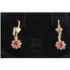 Image 1 : 14K GOLD PLATED WHITE AND PINK CZ EARRINGS