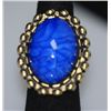 Image 1 : FASHION JEWELRY BRASS RING; SYNTHETIC BLUE STONE