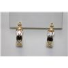 Image 1 : 18K GOLD PLATED BLACK AND WHITE CZ EARRINGS