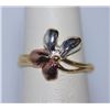 Image 1 : 14K GOLD PLATED TRI-COLOR FLOWER LADIES RING