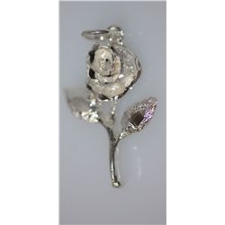 ROSE CHARM PENDANT.925 STERLING SILVER