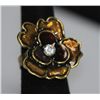 Image 1 : FASHION JEWELRY CZ FLOWER SHAPED BRASS RING