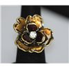 Image 2 : FASHION JEWELRY CZ FLOWER SHAPED BRASS RING