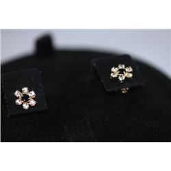 18K GOLD PLATED FLOWER SHAPED CZ EARRINGS