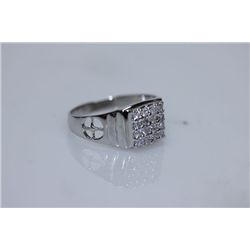 16.58 CTW  CZ RING .925 STERLING SILVER