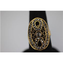 FASHION JEWELRY BRASS RING; SYNTHETIC CZ