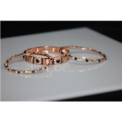 GOLD PLATED AND CZ BANGLE SET OF 3 (BACK)