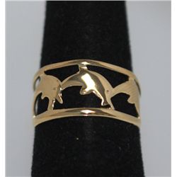 18K GOLD PLATED DOLPHIN RING