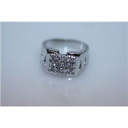 21.8 CTW CZ RING .925 STERLING SILVER