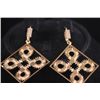 Image 2 : BIG SQUARE DANGLING EARRING 14K GOLD PLATED
