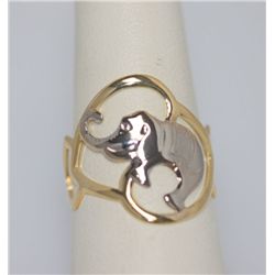 18K GOLD PLATED BI-COLOR ELEPHANT RING