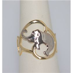 18K GOLD PLATED BI-COLOR ELEPHANT RING