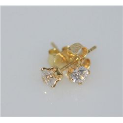 18K GOLD PLATED CZ STUD EARRINGS