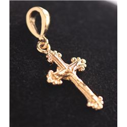 14K GOLD PLATED CROSS PENDANT