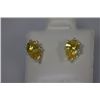Image 1 : PEAR CITRINE CZ STUD EARRINGS .925 STERLING SILVER