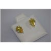 Image 2 : PEAR CITRINE CZ STUD EARRINGS .925 STERLING SILVER
