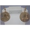 Image 1 : 14K GOLD PLATED ROSE DESIGN DANGLING EARRINGS