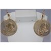 Image 2 : 14K GOLD PLATED ROSE DESIGN DANGLING EARRINGS