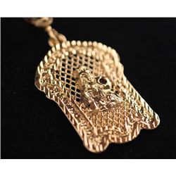 CZ 14K GOLD PLATED JESUS CHRIST CHARM PENDANT