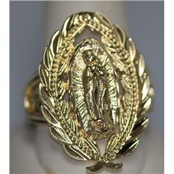 VIRGIN MARY 14K GOLD PLATED RING