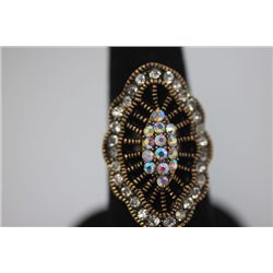 FASHION JEWELRY BRASS RING; SYNTHETIC CZ