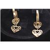 Image 1 : 18K GOLD PLATED HEAR SHAPED DANGLING EARRINGS