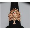 Image 2 : FASHION JEWELRY MULTI-COLORED CZ PEACOCK SHAPED BRASS R