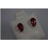 Image 2 : PEAR RUBY CZ STUD EARRINGS .925 STERLING SILVER