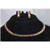 Image 1 : BI-COLOR BRASS NECKLACE AND EARRING SET