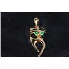 Image 2 : 18K GOLD PLATED GREEN CZ PUSSY CAT