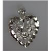 Image 2 : HEART WITH ROSES CHARM PENDANT .925 STERLING SILVER