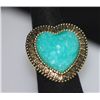 Image 1 : FASHION JEWELRY BRASS RING; HEART SHAPED; SYNTHETIC TUR