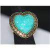 Image 2 : FASHION JEWELRY BRASS RING; HEART SHAPED; SYNTHETIC TUR