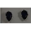 Image 2 : PEAR BLACK CZ STUD EARRINGS .925 STERLING SILVER