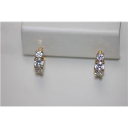 14K GOLD PLATED CZ SMALL EARRINGS