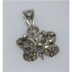 BUTTERFLY MARCASITE PENDANT .925 STERLING SILVER