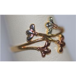 14K GOLD PLATED BI-COLOR ADJUSTIBLE RING