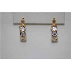 14K GOLD PLATED CZ EARRINGS