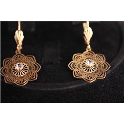 CZ 14K GOLD PLATED EARRING