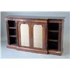 Image 1 : A Regency rosewood breakfront dwarf bookcase with marble top over 3 frieze drawers and 2 pilaster...